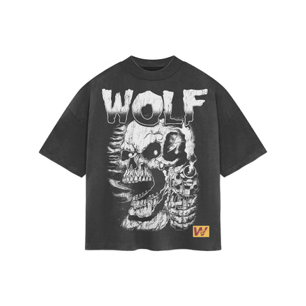 Satin Wolf Skull Tee